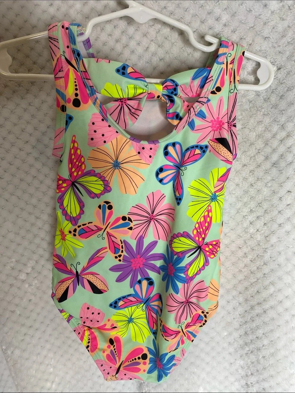 The Children's Place Neon Floral and Butterfly Print Swimsuit